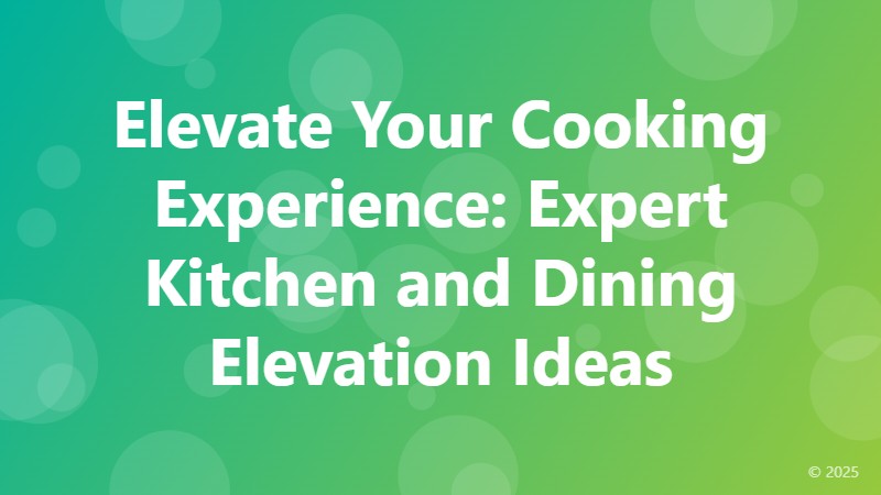 Elevate Your Cooking Experience: Expert Kitchen and Dining Elevation Ideas